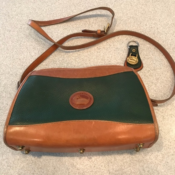 Dooney & Bourke Handbags - Vintage Dooney & Bourke forest green bag & key fob